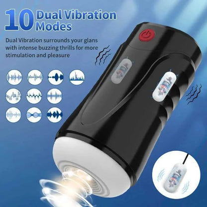 Electric Masturbator Penis Trainer with 2 Upgraded Motor & 10 Vibration Modes