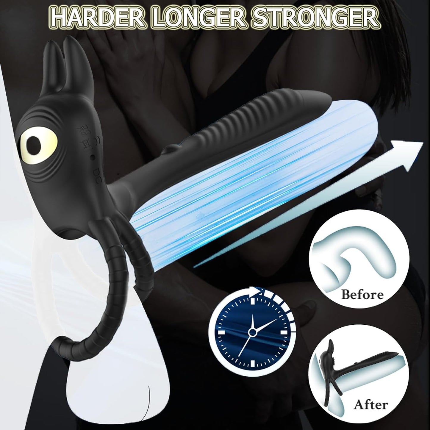 Remote Control Vibrating Cock Ring Penis Trainer Vibrator with 10 Modes