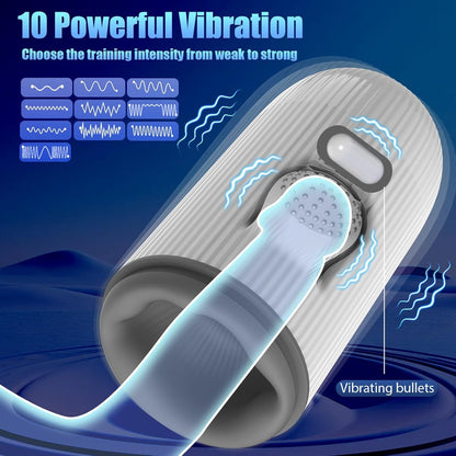 Electric Masturbator Penis Trainer with 10 Vibration & 5 Suction & 3 Rotation Modes