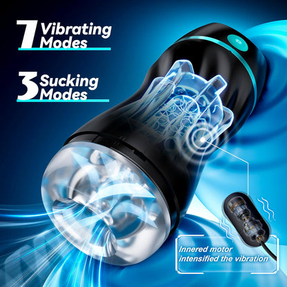 AI Interactive Masturbator Stroker Blowjob with 7 Vibration & Suction Modes