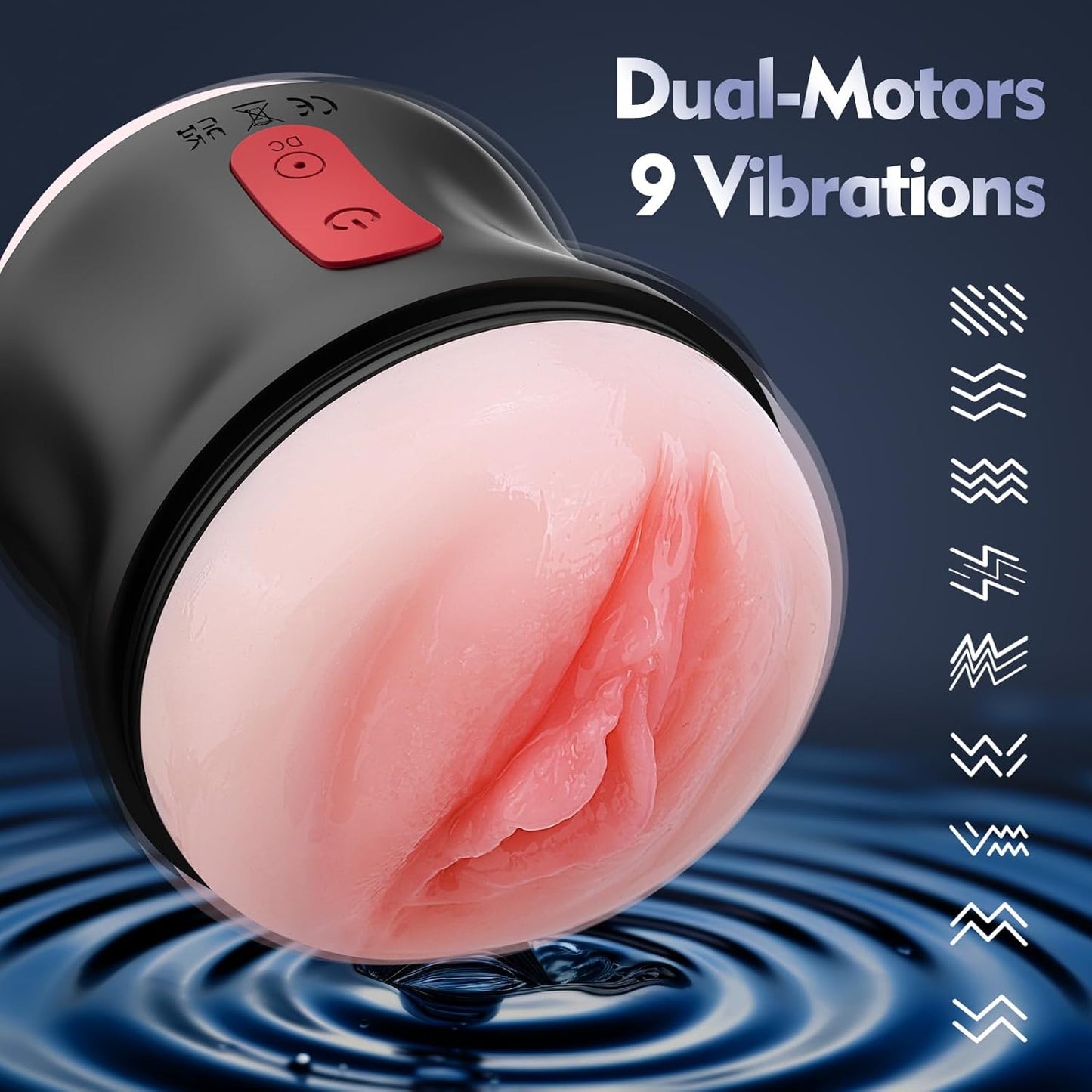 Open-ended Realistic Masturbator Stroker Blowjob with 9 Strong Vibrations