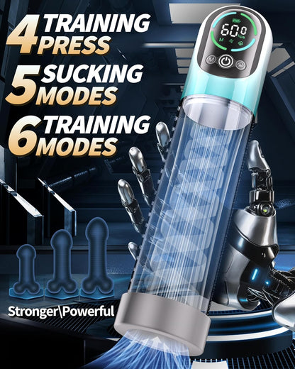 Electric Vacuum Penis Pump Masturbator with 6 Training & 5 Sucking Modes