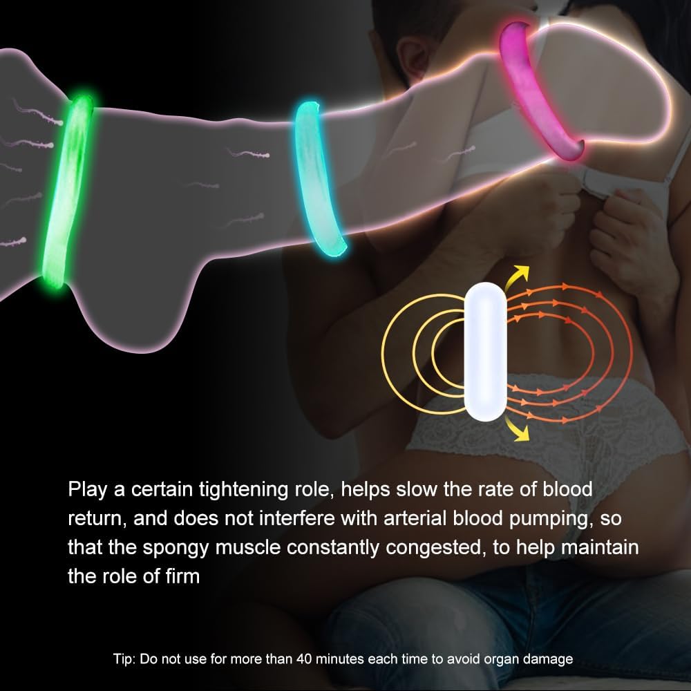3 Pcs Silicone Penis Ring Glow in The Dark Ring
