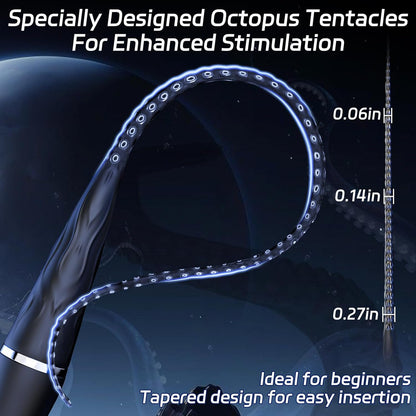 Octopus Tentacle Sounding Rods Urethra Vibrator Prostate Massager Penis Plug with 10 Vibration Modes
