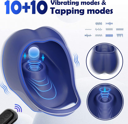 Testicle Cock Ring Penis Trainer Massager with 10 Vibration & Pulsation Modes