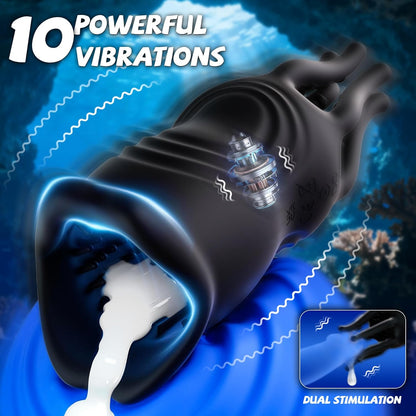 Octopus Penis Trainer Vibrator Glans Stimulator Masturbator with 10 Vibration Modes