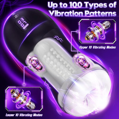 Dual Motors Blowjob Machine Automatic masterbator Male Stroker with 100 Play Styples