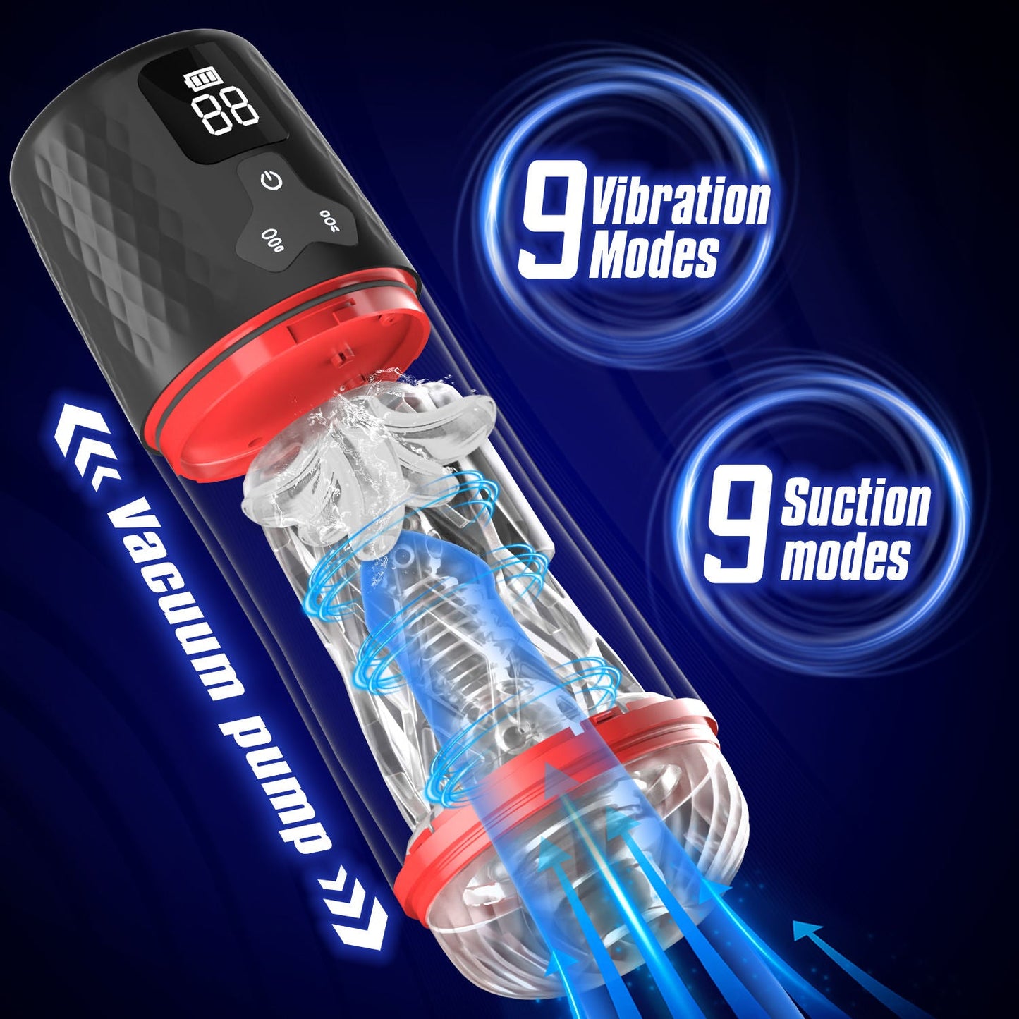 Intelligent Masturbator Penis Pump Stroker Blowjob with 9 Suction & 9 Vibration Modes