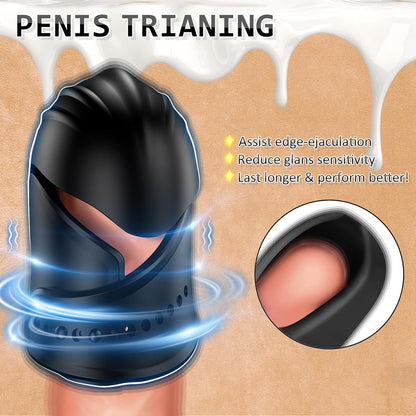 Adjustable Penis Trainer Glans Vibrator Masturbator with 10 Vibration Modes