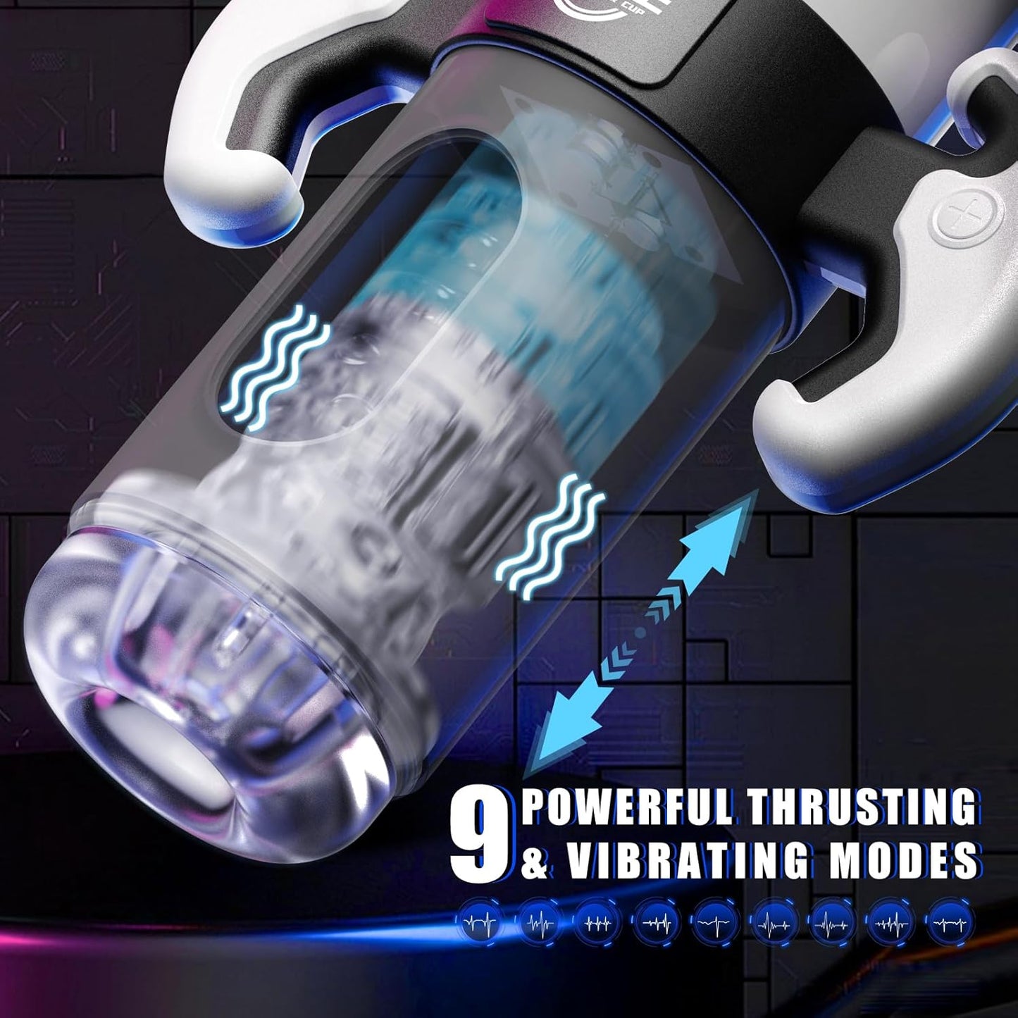 Automatic Masturbator Penis Trainer Stroker Blowjob with 9 Thrust & Vibration Modes