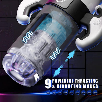 Automatic Masturbator Penis Trainer Stroker Blowjob with 9 Thrust & Vibration Modes