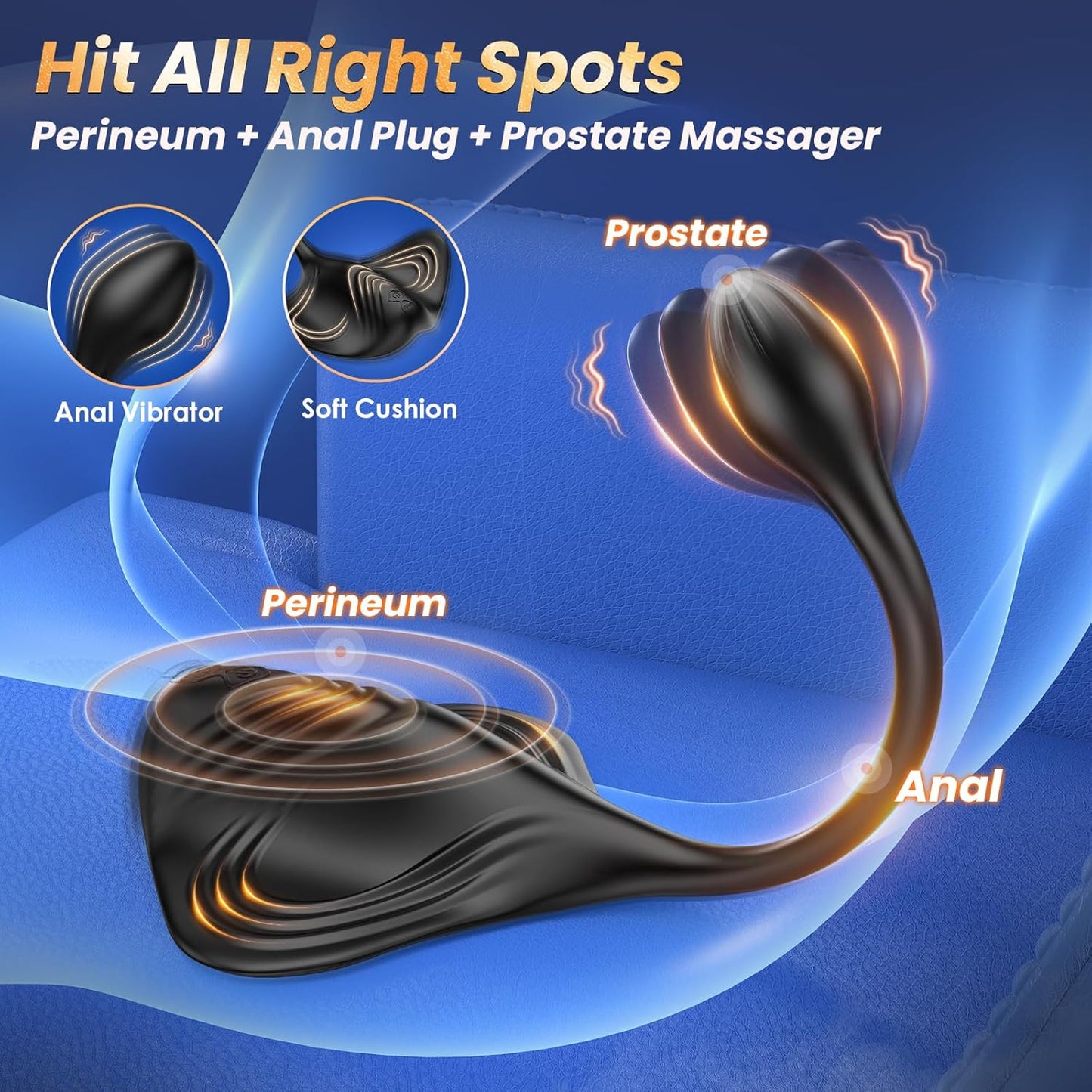 Prostate Massager Anal Plug penis Trainer Stimulator with 9+9 Vibration Modes