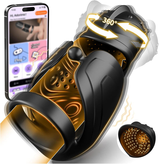 360° Wrapped Penis Trainer Vibrator Cock Ring with 10 Swing and 10 Vibration Modes