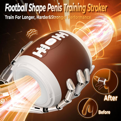 Football Shape Penis Trainer Stroker Blowjob with 12 Vibration Modes