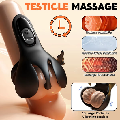 Adjustable Penetration Penis Trainer Glans Massager with 9 Vibration Modes