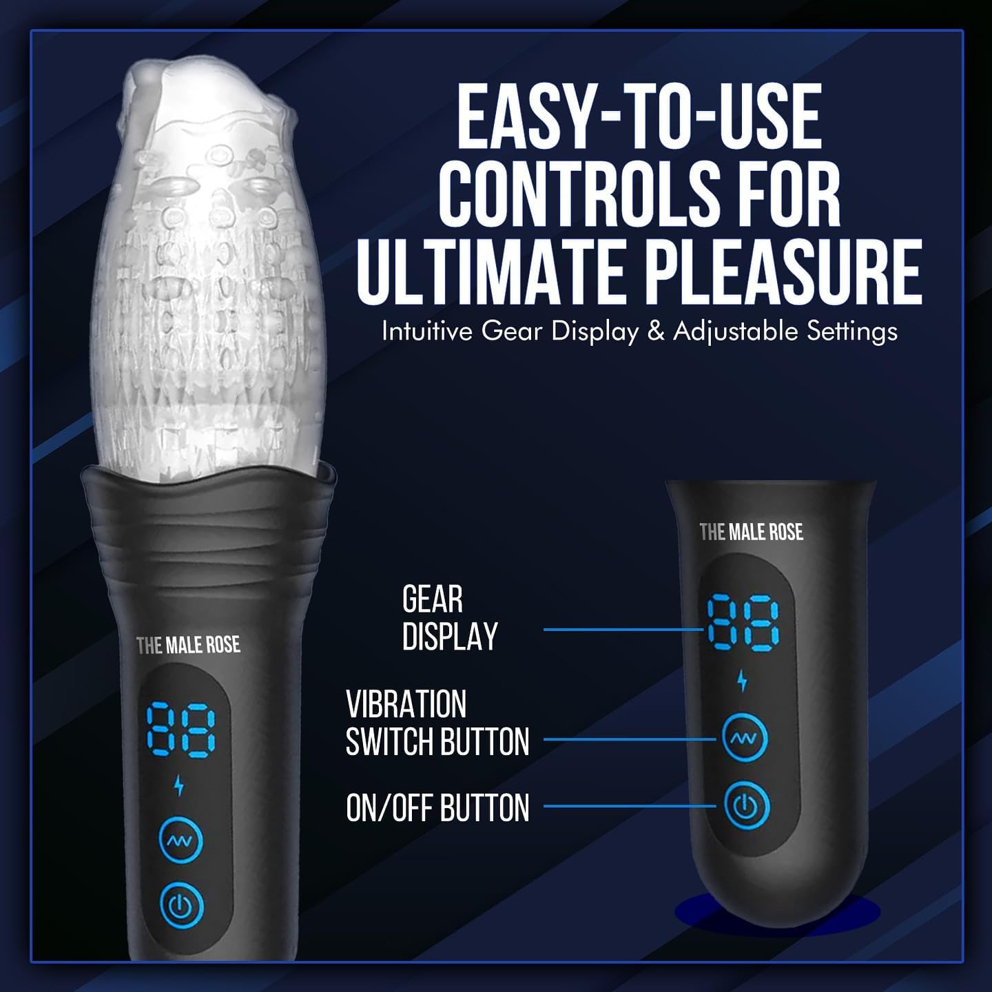 Electric Penis Trainer Stroker Masturbator with 9 Vibration & Rotation & Telescopic Modes