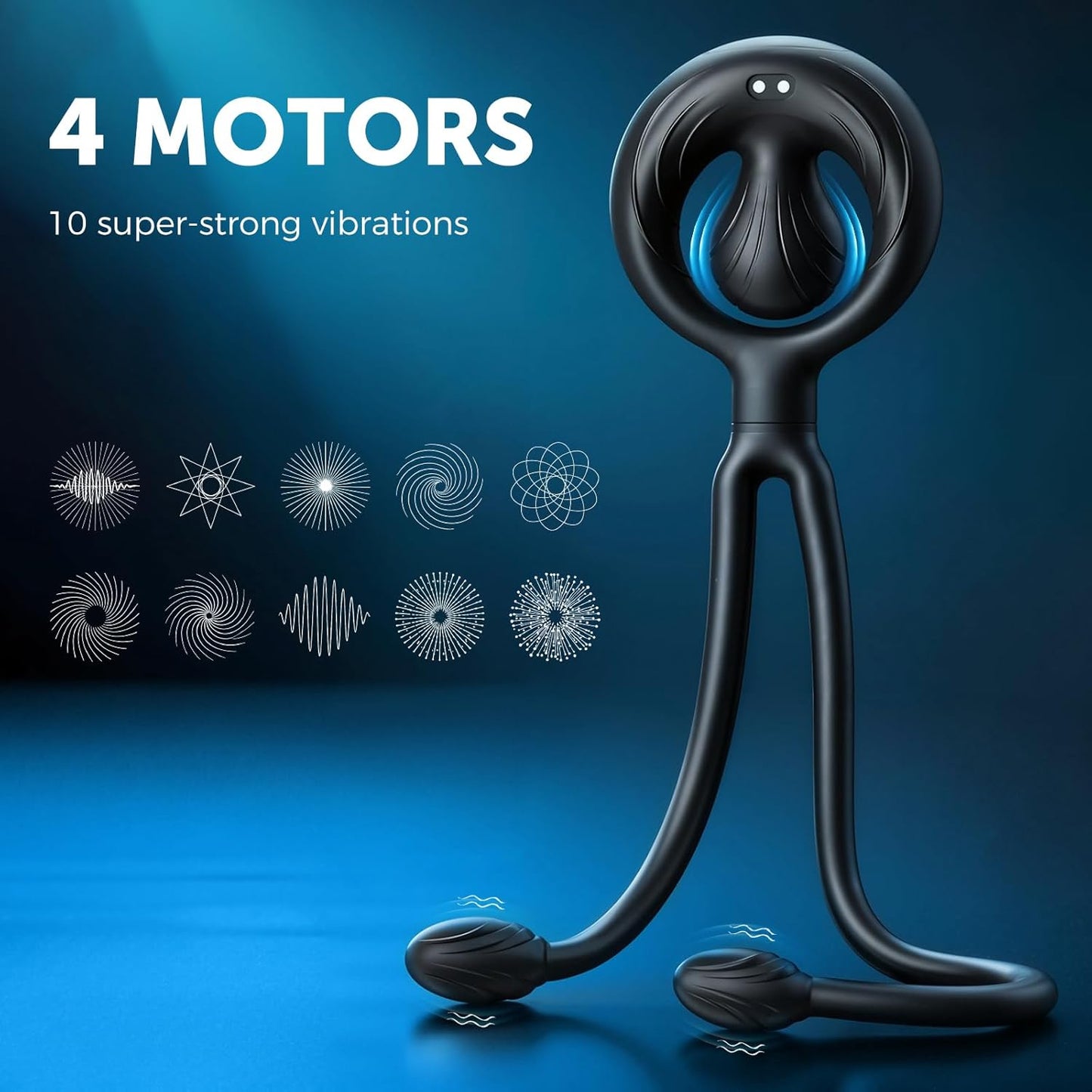 Vibrating Cock Ring Taint Stimulator Anal Butt Plug Prostate Massager with with 10 Modes
