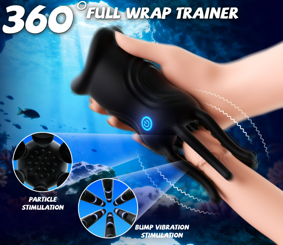 Octopus Penis Trainer Vibrator Glans Stimulator Masturbator with 10 Vibration Modes