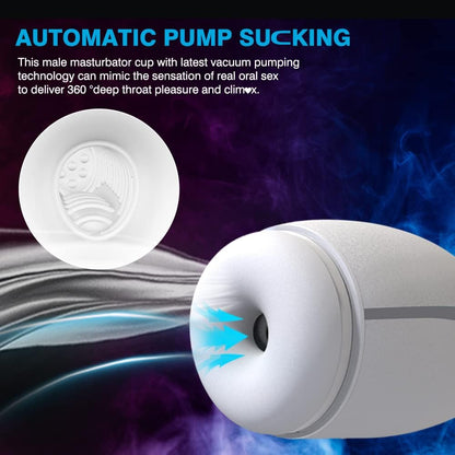 Automatic Blowjob Sex Machine Masturbator with 3 Sucting & 4 Vibrating & Heating