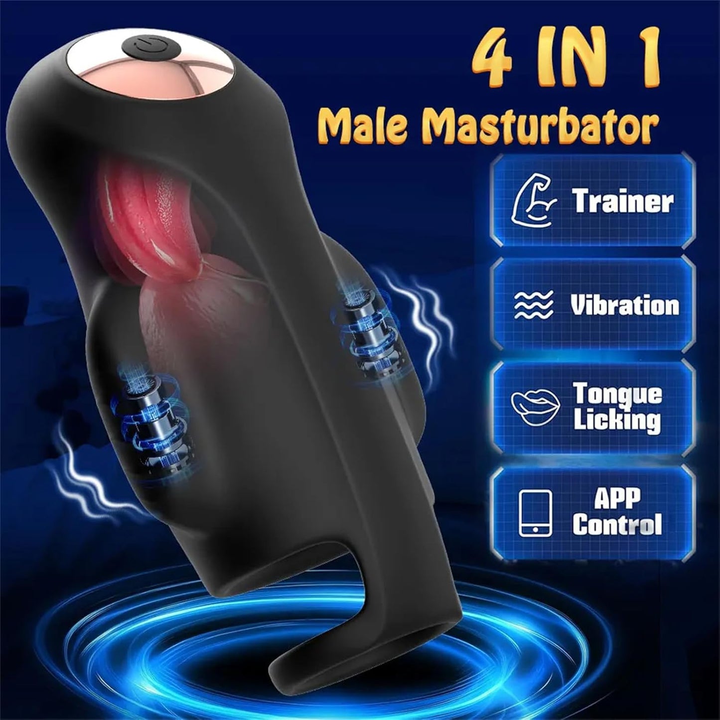 4 IN 1 Electric Penis Trainer Vibrator Glans Stimulator Masturbator with 9 Vibration Modes