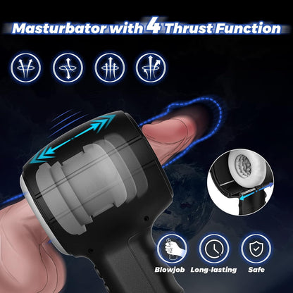 Electric Masturbator Stroker Blowjob with 7 Vibration & 4 Telescopic Modes