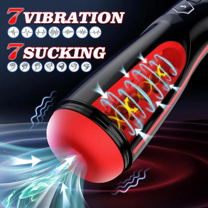 360° Wrapped Electric Masturbator Penis Trainer with 7 Vibration & 7 Suction Modes