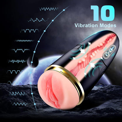 Automatic Masturbator Pocket Pussy Stroker with 10 Vibrations Modes