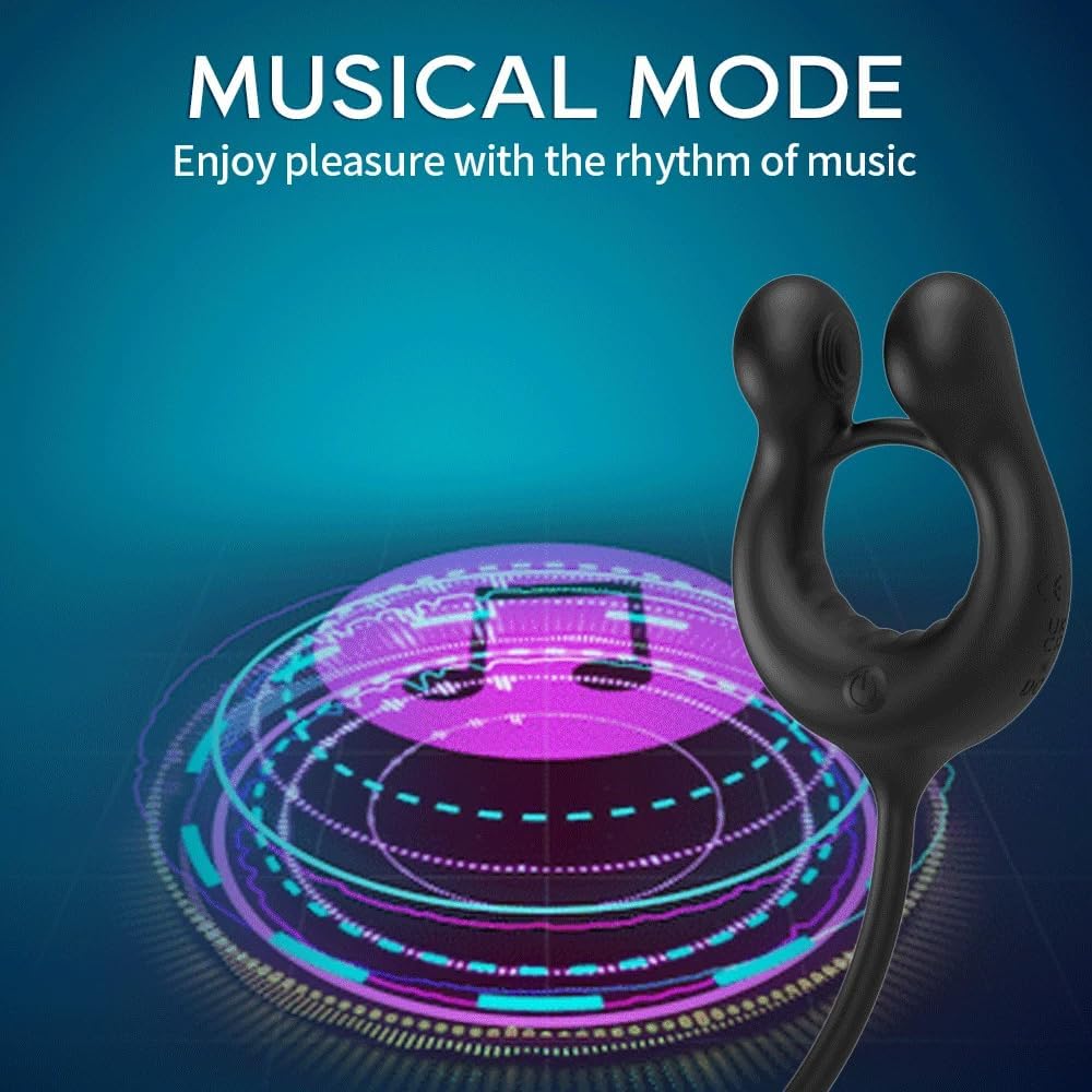 4 IN 1 Anal Vibrator Cock Ring Prostate Massager with 10 Vibration Modes & 3 Motors