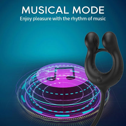 4 IN 1 Anal Vibrator Cock Ring Prostate Massager with 10 Vibration Modes & 3 Motors