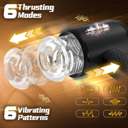 Automatic Masturbator Stroker Sex Machine with 6 Thrusting & Vibration Modes