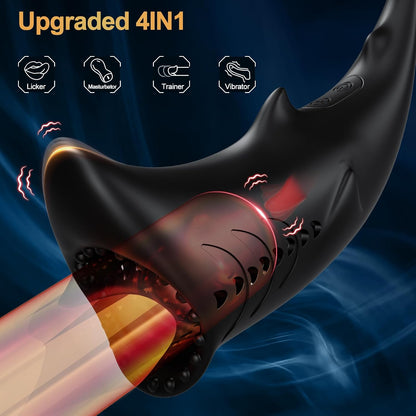 360° Full-Surround Oral Penis Trainer Vibrator Glans Stimulator with 10 Vibration Modes