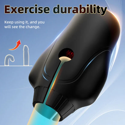 Electric Penis Trainer Vibrator Blowjob Stroker with 10 Vibration & Rotation Modes