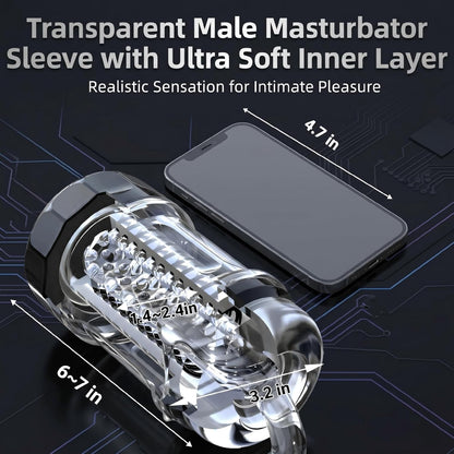 Spiral Suction Male Stroker Blowjob Masturbator with Textured Sleeve
