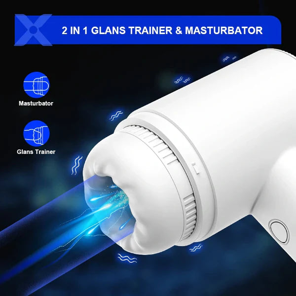 Electric Masturbator Penis Trainer Stroker Blowjob with 10 Suction & Vibration Modes