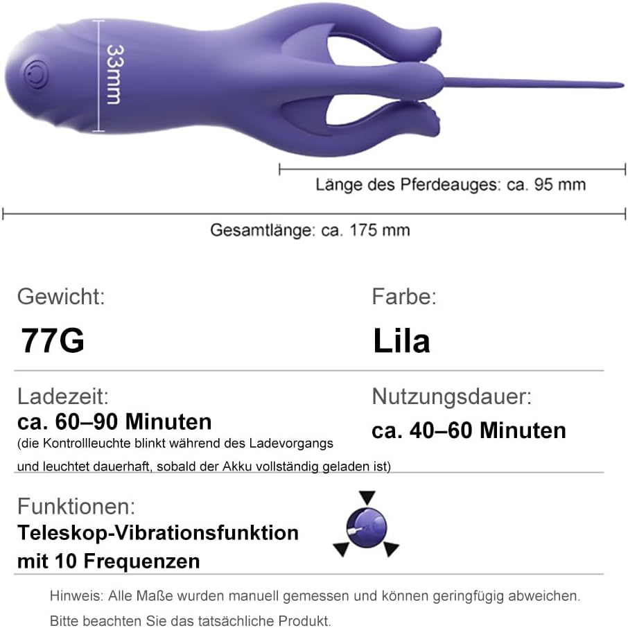 2 IN 1 Glans Vibrator Prostate Stimulator Penis Vibrator Dilator with 10 Vibration Modes