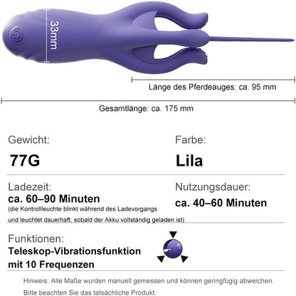 2 IN 1 Glans Vibrator Prostate Stimulator Penis Vibrator Dilator with 10 Vibration Modes