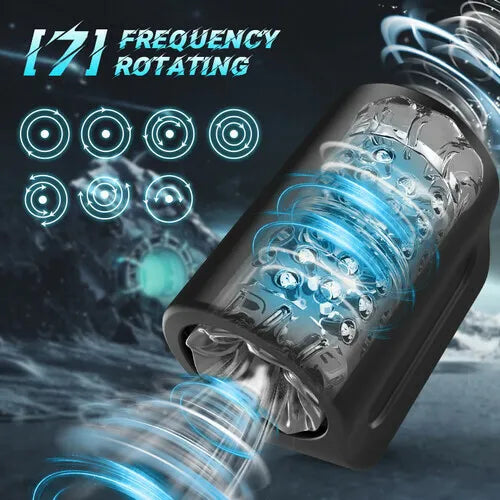 2 IN 1 Automatic Masturbator Penis Trainer with 7 Thrusting & Rotating & 7 Vibrating