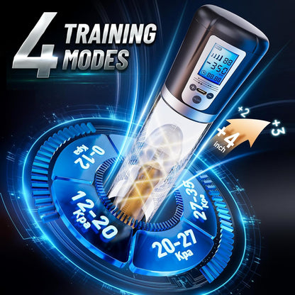 LED Digital Screen Electric Penis Pump Vacuum Extender with 4 Pressure Levels
