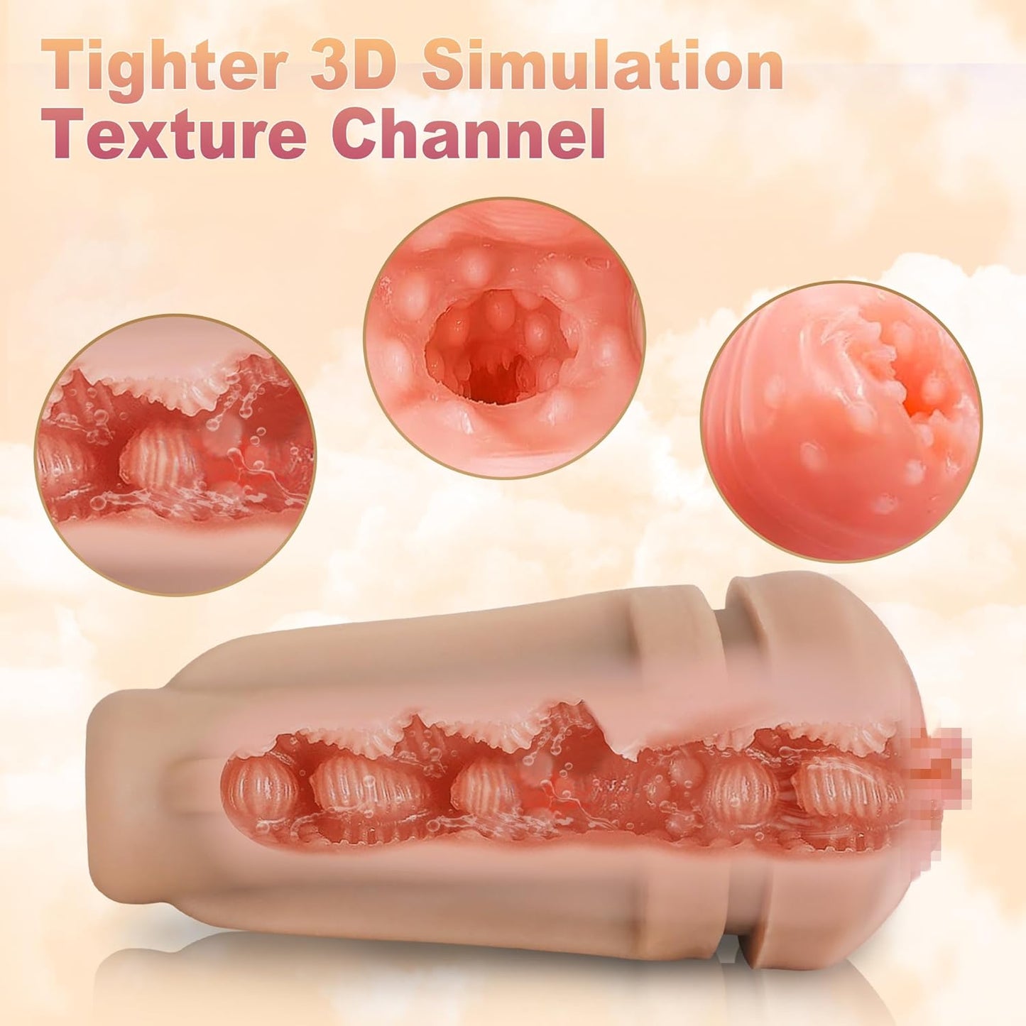Realistic Masturbator Pocket Pussy Stroker Blowjob with 10 Vibration Modes