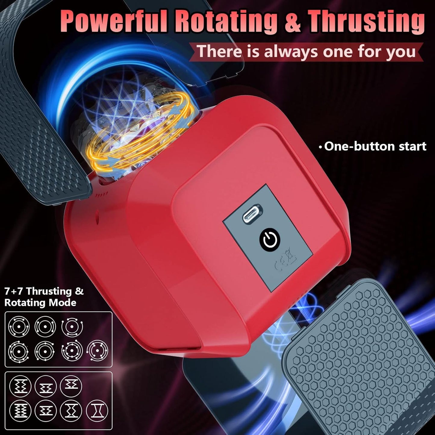 Automatic Masturbator Penis Trainer Blowjob with 7 Thrusting and Rotating Modes
