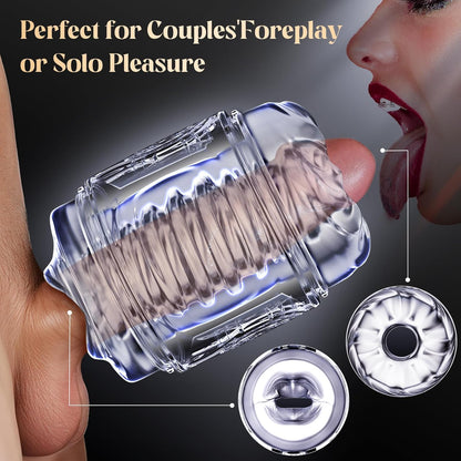 Open Ended Penis Trainer Pocket Pussy Squeezable Masturbator Stroker Blowjob