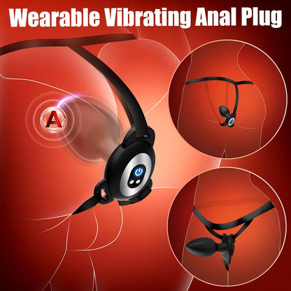 Wearable Vibrator Butt Plug Prostate Massager with 10 Vibration Modes