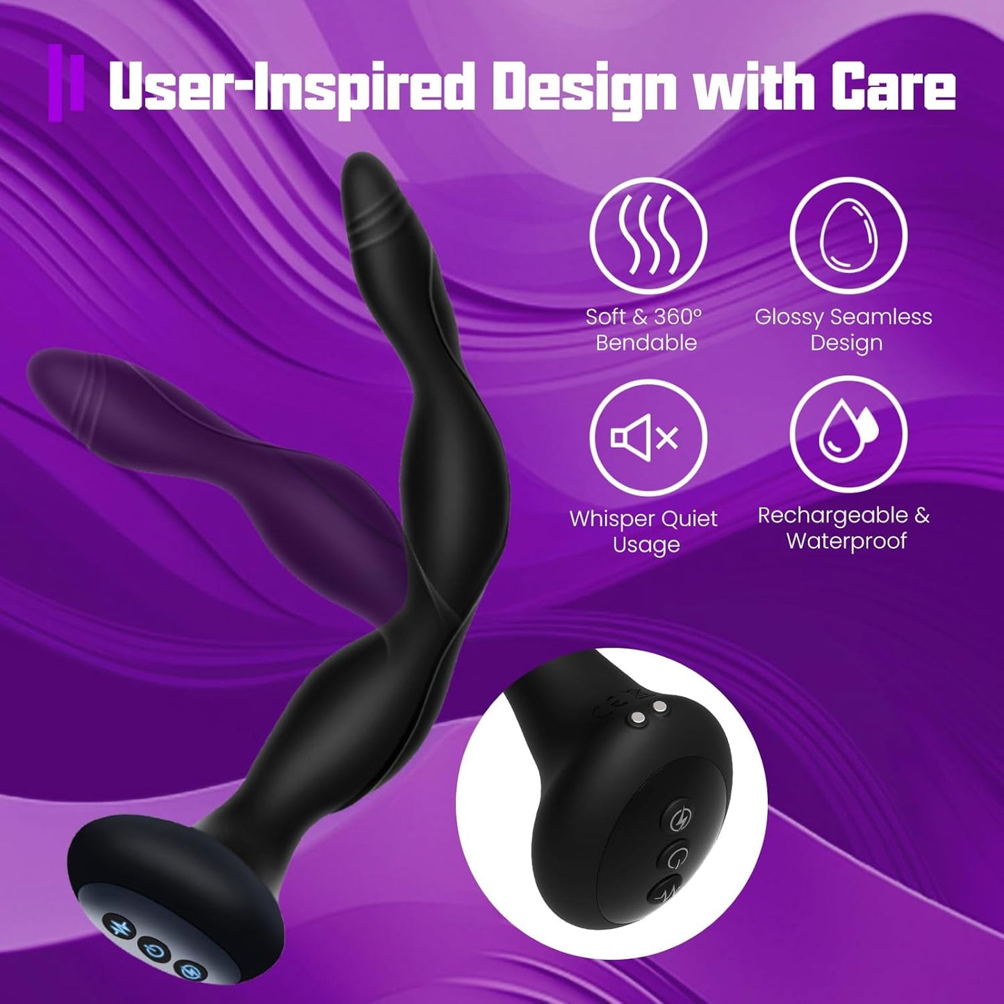 E-stim Anal Vibrator Prostate Massager with 5 Electric Shock Intensities 10 Vibration Modes