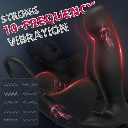 42℃ Heating Prostate Massager Anal Vibrator Penis Ring with 10 Vibration Modes