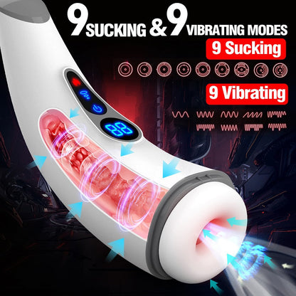 Auto Masturbator Stroker Blowjob Machine With 7 Sucking & 3 Vibrating & Heating Modes