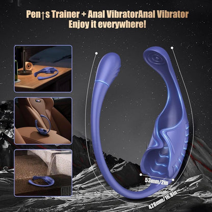 4 IN 1 Electric Penis Trainer Vibrator Cock Ring Prostate Massager with 10 Strong Vibrations
