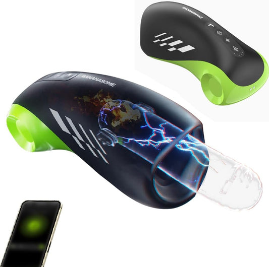 E-stim Penis Trainer Vibrator Stroker Blowjob with Vibration & Electric Shock & Heating Modes