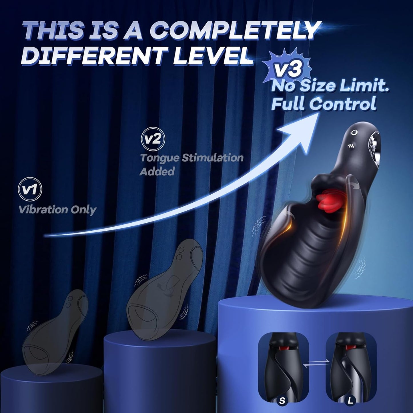 Penis Trainer Vibrator Pocket Pussy Stroker with 10 Licking & Vibrating Modes