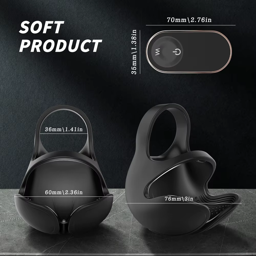 Penis Trainer Vibrator Cock Ring Glans Massager Masturbator with 9 Vibration Modes