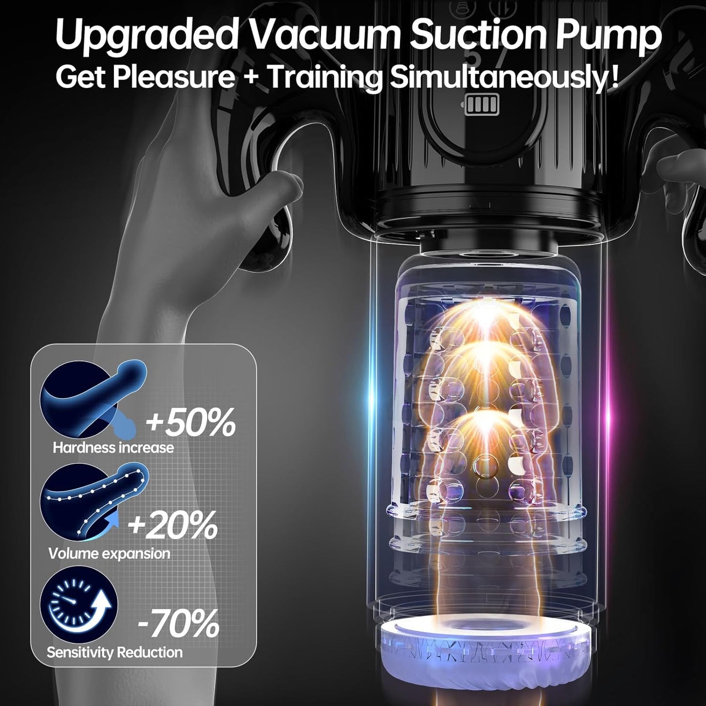 AI Sync Auto Masturbator Penis Pump Enlargers with 7 Thrusting & 7 Rotating & 5 Sucking Modes